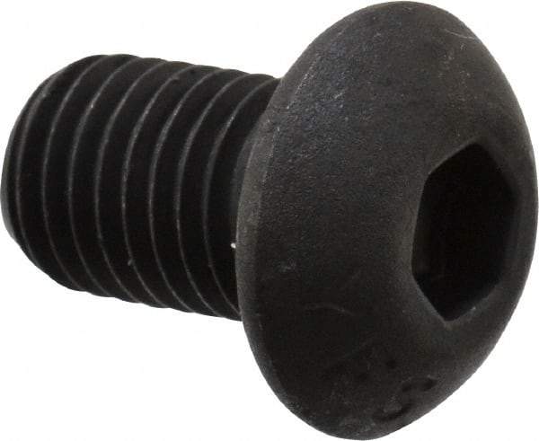 Value Collection - 5/16-24 UNF Hex Socket Drive, Button Screw - Alloy Steel, Black Oxide Finish, Fully Threaded, 1/2" Length Under Head - Industrial Tool & Supply