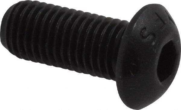Value Collection - 5/16-24 UNF Hex Socket Drive, Button Screw - Alloy Steel, Black Oxide Finish, Fully Threaded, 3/4" Length Under Head - Industrial Tool & Supply