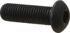 Value Collection - 5/16-24 UNF Hex Socket Drive, Button Screw - Alloy Steel, Black Oxide Finish, Fully Threaded, 1" Length Under Head - Industrial Tool & Supply