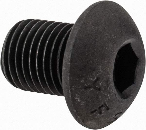 Value Collection - 3/8-24 UNF Hex Socket Drive, Button Screw - Alloy Steel, Black Oxide Finish, Fully Threaded, 1/2" Length Under Head - Industrial Tool & Supply