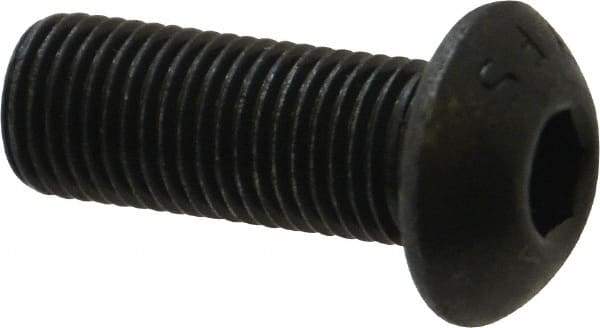 Value Collection - 3/8-24 UNF Hex Socket Drive, Button Screw - Alloy Steel, Black Oxide Finish, Fully Threaded, 1" Length Under Head - Industrial Tool & Supply