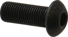 Value Collection - 3/8-24 UNF Hex Socket Drive, Button Screw - Alloy Steel, Black Oxide Finish, Fully Threaded, 1" Length Under Head - Industrial Tool & Supply