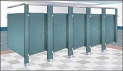 Bradley - Washroom Partition Steel Pilaster - 10 Inch Wide x 79-13/16 Inch High, ADA Compliant Stall Compatibility, Warm Gray - Industrial Tool & Supply