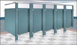 Bradley - Washroom Partition Steel Pilaster - 18 Inch Wide x 79-13/16 Inch High, ADA Compliant Stall Compatibility, Almond - Industrial Tool & Supply