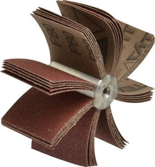 Superior Abrasives - 80 Grit, Coated, Aluminum Oxide Bore Polisher - 1/4" Shank Length, Medium Grade, 15,000 RPM, Polishes Bores with 2-5/8 to 3" Diam - Industrial Tool & Supply