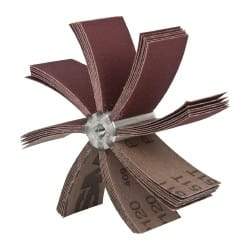 Superior Abrasives - 120 Grit, Coated, Aluminum Oxide Bore Polisher - 1/4" Shank Length, Fine Grade, 10,000 RPM, Polishes Bores with 3-1/8 to 4" Diam - Industrial Tool & Supply