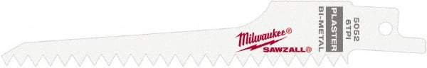 Milwaukee Tool - 5" Long x 3/4" Thick, Steel Reciprocating Saw Blade - Scroll Profile, 6 TPI, Toothed Edge, Universal Shank - Industrial Tool & Supply