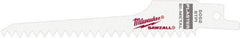 Milwaukee Tool - 5" Long x 3/4" Thick, Steel Reciprocating Saw Blade - Scroll Profile, 6 TPI, Toothed Edge, Universal Shank - Industrial Tool & Supply