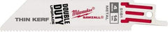 Milwaukee Tool - 4" Long x 3/4" Thick, Steel Reciprocating Saw Blade - Straight Profile, 14 TPI, Toothed Edge, Universal Shank - Industrial Tool & Supply