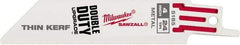 Milwaukee Tool - 4" Long x 3/4" Thick, Steel Reciprocating Saw Blade - Straight Profile, 24 TPI, Toothed Edge, Universal Shank - Industrial Tool & Supply