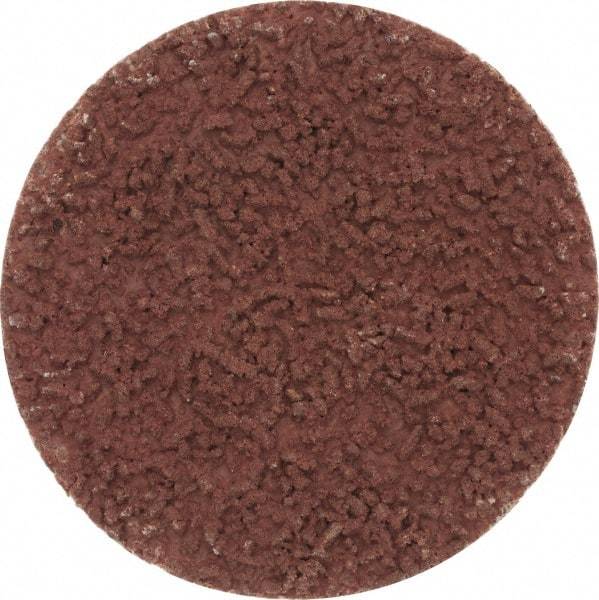 Made in USA - 1-1/2" Disc Diam, 240 Grit, Aluminum Oxide Quick Change Disc - Type S Attaching System, Coated, Brown, Very Fine Grade - Industrial Tool & Supply