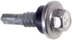 Buildex - 1/4", Hex Washer Head, Hex Drive, 7/8" Length Under Head, #1 Point, Self Drilling Screw - Industrial Tool & Supply