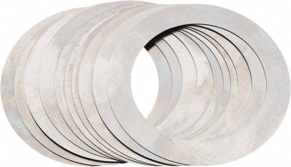 Made in USA - 0.007" Thick, 1-3/8" Inside x 1-7/8" OD, Round Shim - Uncoated 302/304 Stainless Steel - Industrial Tool & Supply