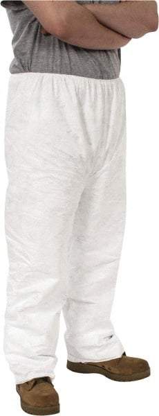 Dupont - Size 3XL, Tyvek General Purpose Work Pants - 27-1/2 Inch Waist, 30 Inch Inseam, White - Industrial Tool & Supply