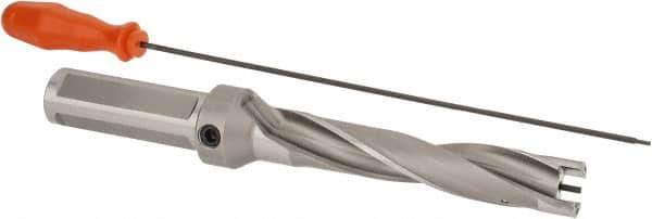 Kennametal - 23.81 to 24mm Diam, 5xD, 120mm Max Depth, 1" Shank Diam, 148.59mm Flute, 244.48mm OAL, Replaceable Tip Drill - KSEM0938 Insert, 4 Seat Size, Series KSEM - Industrial Tool & Supply