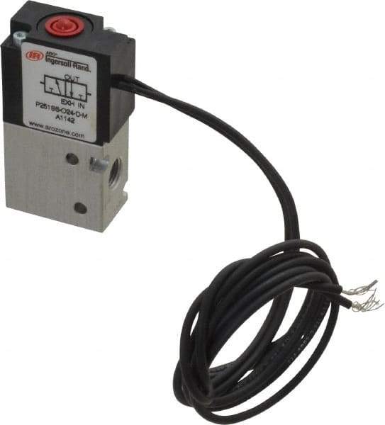 ARO/Ingersoll-Rand - 1/8", 3-Way Body Ported Stacking Solenoid Valve - 24 VDC, 0.2 CV Rate, 2.4" High - Industrial Tool & Supply