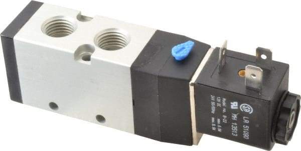 ARO/Ingersoll-Rand - 1/4", 4-Way 2-Position Maxair Stacking Solenoid Valve - 12 VDC, 0.7 CV Rate, 1.37" High - Industrial Tool & Supply