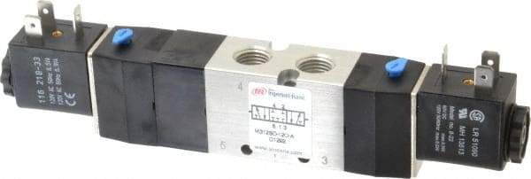 ARO/Ingersoll-Rand - 1/4", 4-Way 3-Position Maxair Stacking Solenoid Valve - 120 VAC, 0.7 CV Rate, 1.81" High - Industrial Tool & Supply