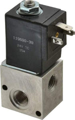 ARO/Ingersoll-Rand - 1/4", CAT Series 3-Way 2-Position Stacking Solenoid Valve - 24 VDC, 0.2 CV Rate, 3-1/2" High - Industrial Tool & Supply