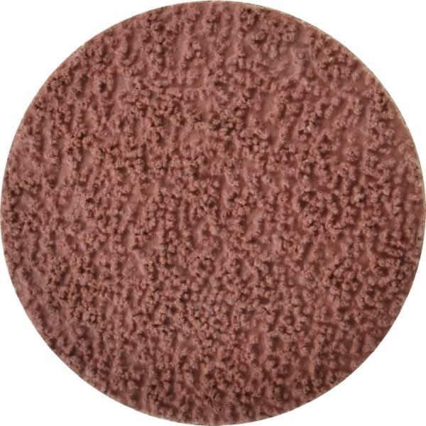 Made in USA - 3" Disc Diam, 80 Grit, Aluminum Oxide Quick Change Disc - Type S Attaching System, Coated, Brown, Medium Grade - Industrial Tool & Supply