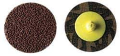 Made in USA - 1-1/2" Disc Diam, 400 Grit, Aluminum Oxide Quick Change Disc - Type S Attaching System, Coated, Brown, Super Fine Grade - Industrial Tool & Supply