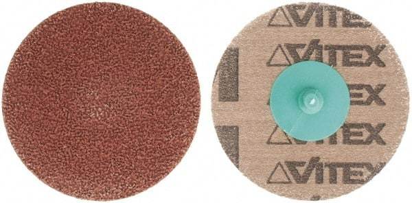 Made in USA - 3" Disc Diam, 240 Grit, Aluminum Oxide Quick Change Disc - Type R Attaching System, Coated, Brown, Very Fine Grade - Industrial Tool & Supply