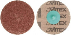 Made in USA - 3" Disc Diam, 240 Grit, Aluminum Oxide Quick Change Disc - Type R Attaching System, Coated, Brown, Very Fine Grade - Industrial Tool & Supply