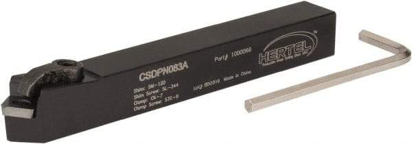 Hertel - CSDP, Neutral Cut, 1/2" Shank Height x 1/2" Shank Width, Positive Rake Indexable Turning Toolholder - 4" OAL, SP.. 322 Insert Compatibility, Series Clamp Type - Industrial Tool & Supply