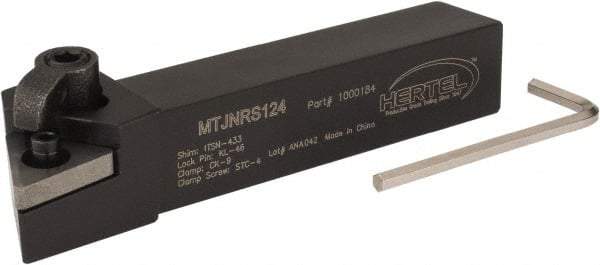 Hertel - MTJN, Right Hand Cut, 3° Lead Angle, 3/4" Shank Height x 3/4" Shank Width, Negative Rake Indexable Turning Toolholder - 4-1/2" OAL, TN..43. Insert Compatibility, Series Multi-Option - Industrial Tool & Supply