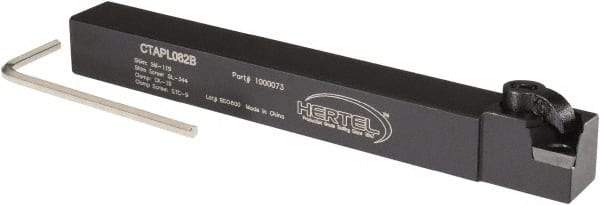 Hertel - CTAP, Left Hand Cut, 3° Lead Angle, 1/2" Shank Height x 1/2" Shank Width, Positive Rake Indexable Turning Toolholder - 4-1/2" OAL, TP..22 Insert Compatibility, Series Clamp Type - Industrial Tool & Supply