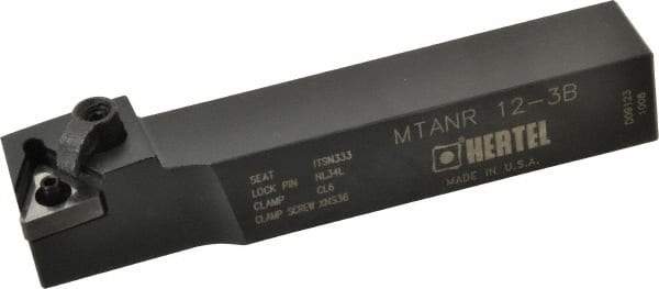 Hertel - MTAN, Right Hand Cut, 3° Lead Angle, 3/4" Shank Height x 3/4" Shank Width, Negative Rake Indexable Turning Toolholder - 4-1/2" OAL, TN..33. Insert Compatibility, Series Multi-Option - Industrial Tool & Supply