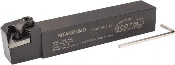 Hertel - MTAN, Right Hand Cut, 3° Lead Angle, 1" Shank Height x 1" Shank Width, Negative Rake Indexable Turning Toolholder - 6" OAL, TN..43. Insert Compatibility, Series Multi-Option - Industrial Tool & Supply