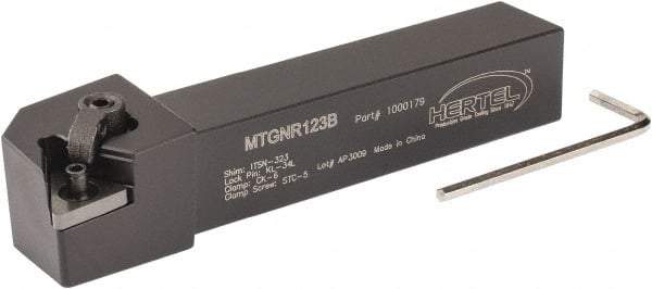 Hertel - MTGN, Right Hand Cut, 3° Lead Angle, 3/4" Shank Height x 3/4" Shank Width, Negative Rake Indexable Turning Toolholder - 4-1/2" OAL, TN..33. Insert Compatibility, Series Multi-Option - Industrial Tool & Supply