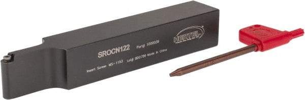 Hertel - SROC, Neutral Cut, 0° Lead Angle, 3/4" Shank Height x 3/4" Shank Width, Neutral Rake Indexable Turning Toolholder - 4-1/2" OAL, RC..21.5. Insert Compatibility, Series Screw-Type - Industrial Tool & Supply