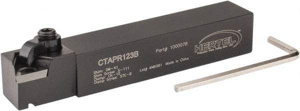 Hertel - CTAP, Right Hand Cut, 3° Lead Angle, 3/4" Shank Height x 3/4" Shank Width, Neutral Rake Indexable Turning Toolholder - 4-1/2" OAL, TP..32. Insert Compatibility, Series Clamp Type - Industrial Tool & Supply