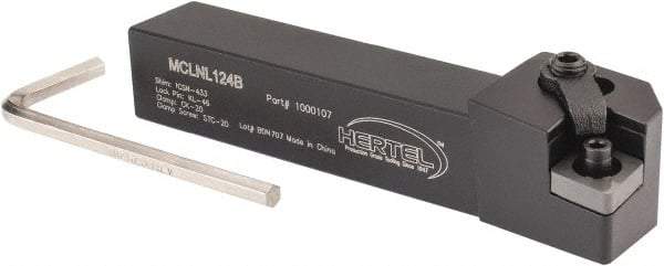 Hertel - MCLN, Left Hand Cut, 5° Lead Angle, 3/4" Shank Height x 3/4" Shank Width, Negative Rake Indexable Turning Toolholder - 4-1/2" OAL, CN..43. Insert Compatibility, Series Multi-Option - Industrial Tool & Supply