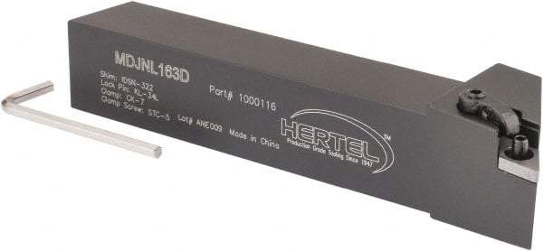 Hertel - MDJN, Left Hand Cut, 3° Lead Angle, 1" Shank Height x 1" Shank Width, Negative Rake Indexable Turning Toolholder - 6" OAL, DN..33. Insert Compatibility, Series Multi-Option - Industrial Tool & Supply