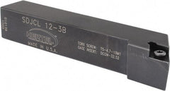 Hertel - SDJC, Left Hand Cut, 3° Lead Angle, 3/4" Shank Height x 3/4" Shank Width, Neutral Rake Indexable Turning Toolholder - 4-1/2" OAL, DC..32.5. Insert Compatibility, Series Screw-Type - Industrial Tool & Supply