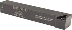 Hertel - STGC, Left Hand Cut, 3° Lead Angle, 1/2" Shank Height x 1/2" Shank Width, Neutral Rake Indexable Turning Toolholder - 3-1/2" OAL, TC..21.5. Insert Compatibility, Series Screw-Type - Industrial Tool & Supply