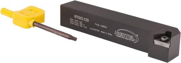 Hertel - STGC, Left Hand Cut, 3° Lead Angle, 3/4" Shank Height x 3/4" Shank Width, Neutral Rake Indexable Turning Toolholder - 4-1/2" OAL, TC..32.5. Insert Compatibility, Series Screw-Type - Industrial Tool & Supply