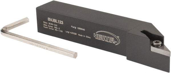 Hertel - SVJB, Left Hand Cut, 3° Lead Angle, 3/4" Shank Height x 3/4" Shank Width, Neutral Rake Indexable Turning Toolholder - 4-1/2" OAL, VB..33. Insert Compatibility, Series Screw-Type - Industrial Tool & Supply