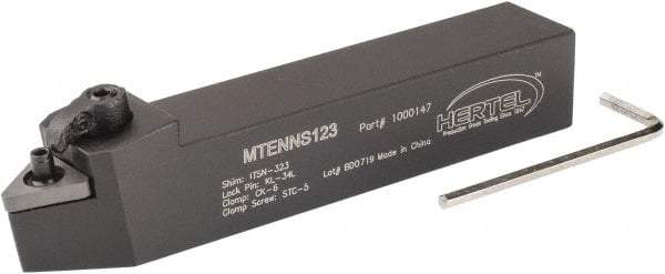 Hertel - MTEN, Neutral Cut, 0° Lead Angle, 3/4" Shank Height x 3/4" Shank Width, Negative Rake Indexable Turning Toolholder - 4-1/2" OAL, TN..33. Insert Compatibility, Series Multi-Option - Industrial Tool & Supply