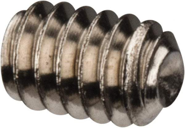 Value Collection - #2-56 UNC, 1/8" OAL, Cup Point Set Screw - Grade 18-8 Stainless Steel, 0.035" Key - Industrial Tool & Supply