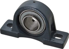 Value Collection - 1-7/16" ID, 3-21/32" OAW x 6-9/16" OAL x 3-21/32" OAH High Temperature Ball Bearing Pillow Block - 3,400 Lb Static Cap, 5,650 Lb Dyn Cap, 5" Btw Mnt Hole Ctrs, 1-7/8" Base-to-Ctr Ht, Cast Iron - Industrial Tool & Supply