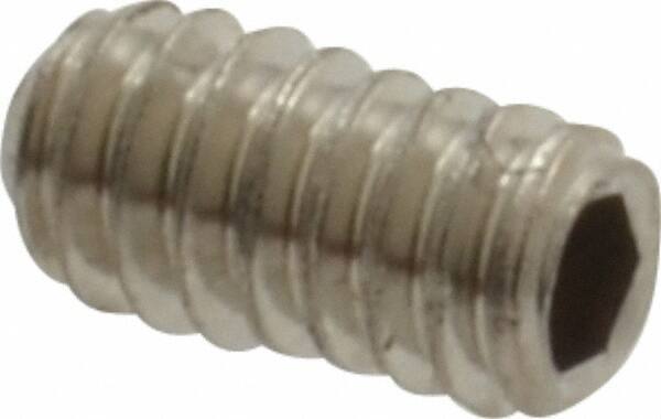 Value Collection - #3-48 UNC, 3/16" OAL, Cup Point Set Screw - Grade 18-8 Stainless Steel, 0.05" Key - Industrial Tool & Supply