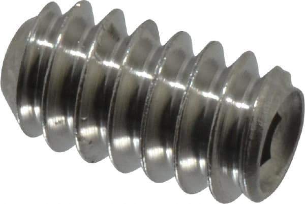 Value Collection - #6-32 UNC, 1/4" OAL, Cup Point Set Screw - Grade 18-8 Stainless Steel, 1/16" Key - Industrial Tool & Supply