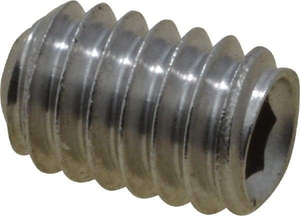 Value Collection - #8-32 UNC, 1/4" OAL, Cup Point Set Screw - Grade 18-8 Stainless Steel, 5/64" Key - Industrial Tool & Supply