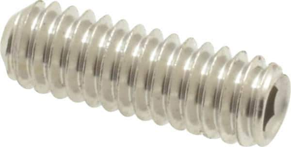 Value Collection - #8-32 UNC, 1/2" OAL, Cup Point Set Screw - Grade 18-8 Stainless Steel, 5/64" Key - Industrial Tool & Supply