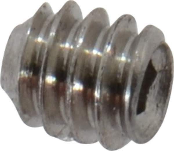 Value Collection - #0-80 UNF, 1/16" OAL, Cup Point Set Screw - Grade 18-8 Stainless Steel, 0.028" Key - Industrial Tool & Supply