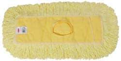 Rubbermaid - 18" Long x 5" Wide Yarn Blend Dust Mop Head - Envelope Connection, Yellow, Looped Head - Industrial Tool & Supply